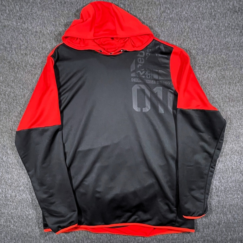 Vintage Reebok CrossFit Mens 2XL Lightweight workout Hoodie‎ Pullover Running